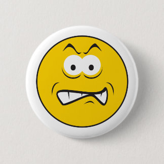 Angry Snarling Face 6 Cm Round Badge