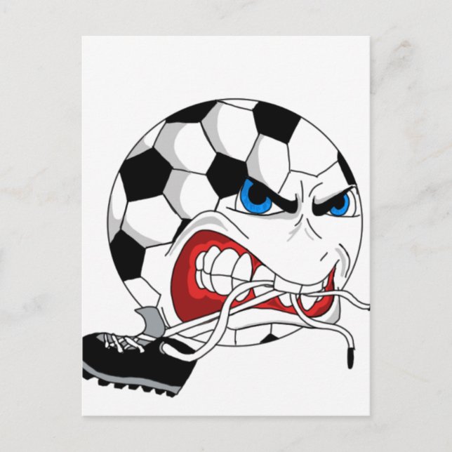 Angry Soccer Ball Postcard (Front)