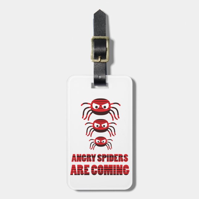 Angry spiders are coming T-Shirt Luggage Tag (Front Vertical)