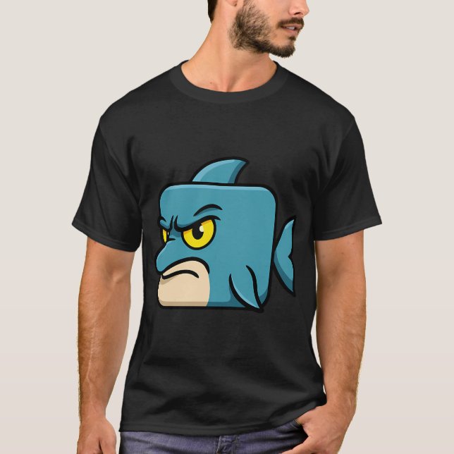Angry Square Dolphin T-Shirt (Front)