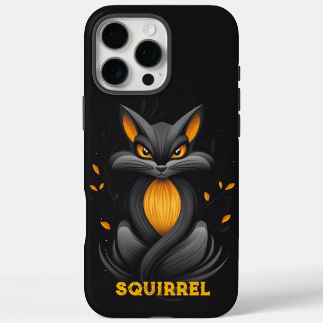 Angry Squirrel Black Case-Mate iPhone Case (Back)