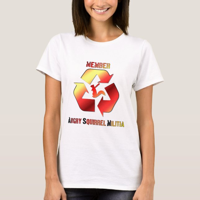 Angry Squirrel Militia Text Logo T-Shirt (Front)