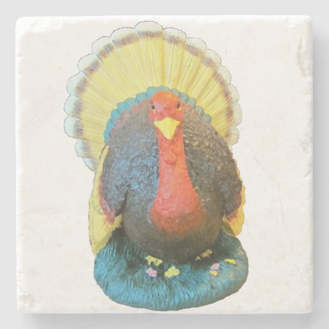 Angry Staring Turkey Stone Coaster (Front)