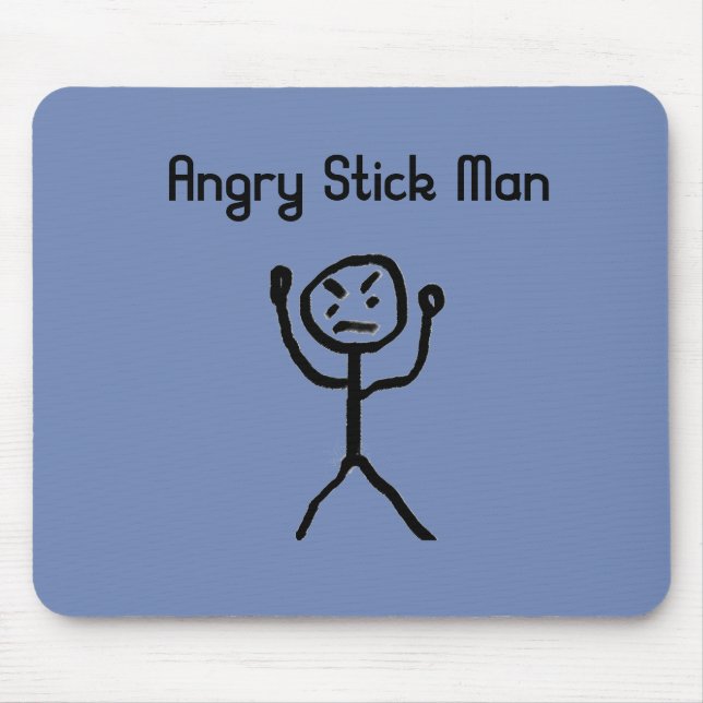 Angry Stick Man Mouse Mat (Front)