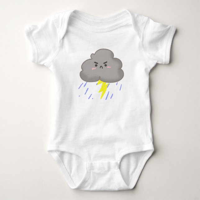 Angry Storm Cloud Baby Bodysuit (Front)