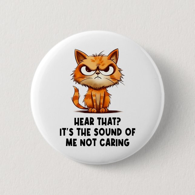Angry Stressed Cat Funny Stress Meme For Cat Lover 6 Cm Round Badge (Front)