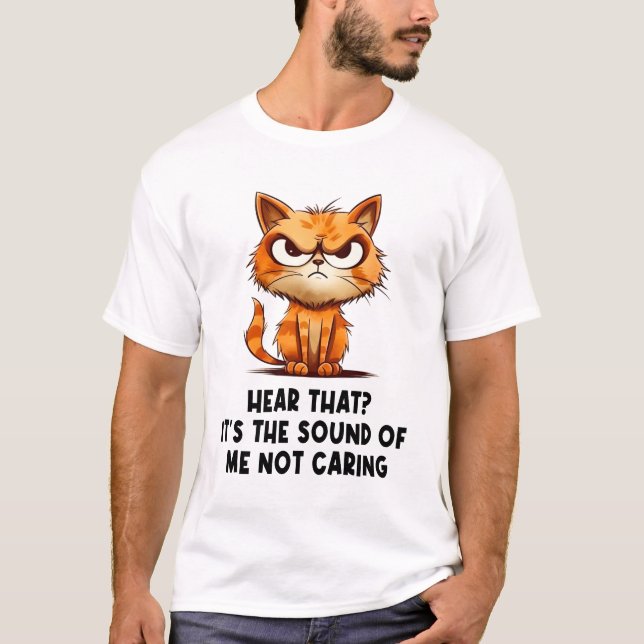 Angry Stressed Cat Funny Stress Meme For Cat Lover T-Shirt (Front)