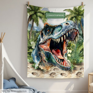 Angry T-Rex Blanket Personalised Custom Name
