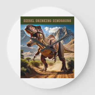 Angry T. Rex Large Clock