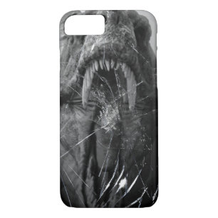 Angry T-Rex, Tyrannosaurus Attacking, broken glass iPhone 8/7 Case