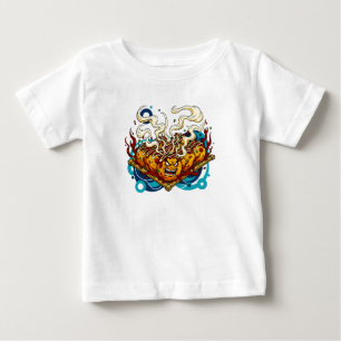 Angry Takoyaki Monster Japanese Street Food Art Baby T-Shirt