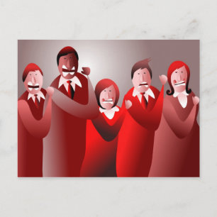 Angry Team Postcard