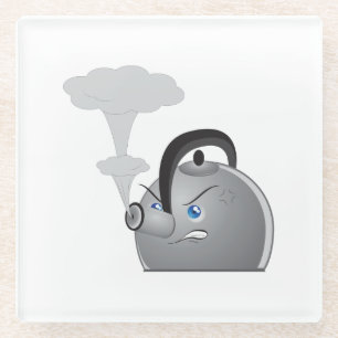Angry Teapot Glass Coaster