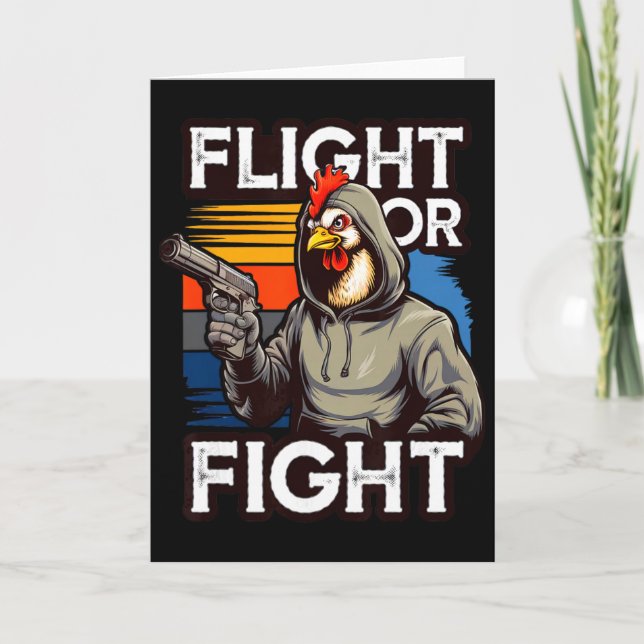 Angry Thug Chicken Flight Or Fight Response Funny  Card (Front)
