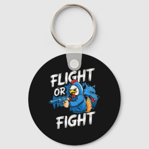 Angry Thug Chicken Flight Or Fight Response Funny Key Ring