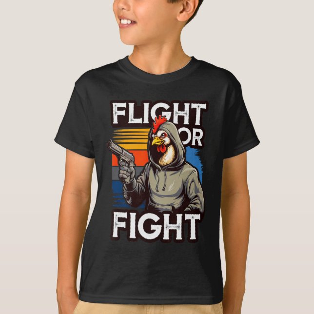 Angry Thug Chicken Flight Or Fight Response Funny  T-Shirt (Front)