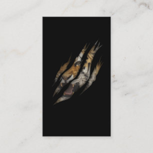 Angry Tiger Face Torn Claw Wild Safari Animal Cat Business Card