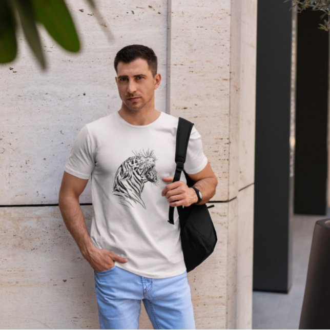 Angry Tiger Head Hand Drawn   T-Shirt (Creator Uploaded)