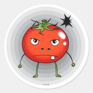 Angry tomato classic round sticker