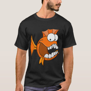 Angry Toothy Orange Fish T-Shirt