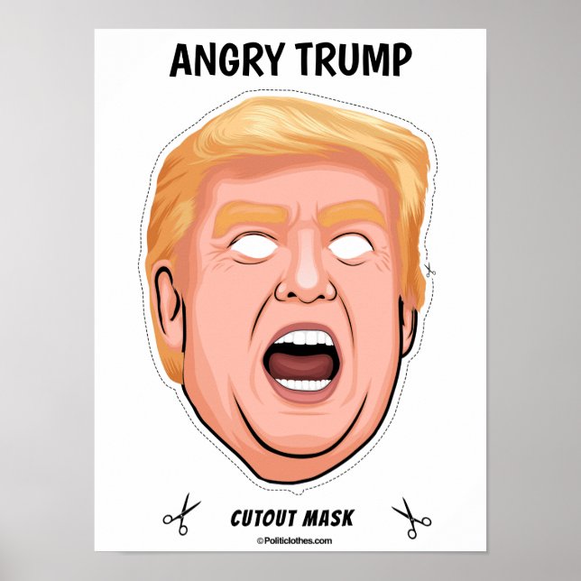 Angry Trump Halloween Mask Poster (Front)