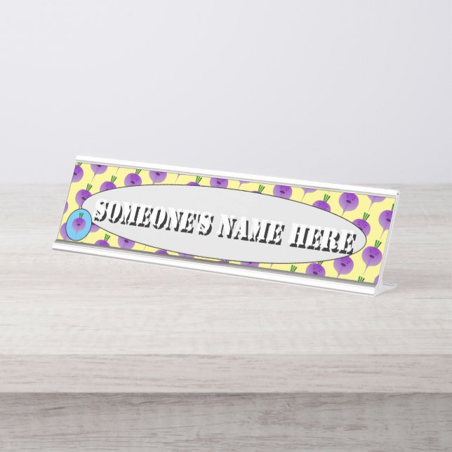 Angry Turnip by Kenneth Yoncich Desk Name Plate (Front)