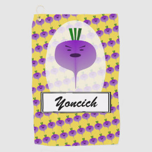 Angry Turnip by Kenneth Yoncich Golf Towel