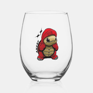 Angry Turtle Stemless Wine Glass