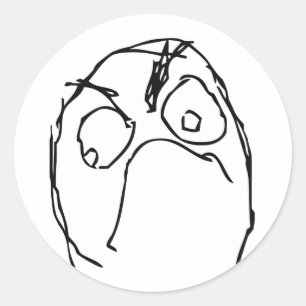 Angry Unhappy Meme Face Classic Round Sticker