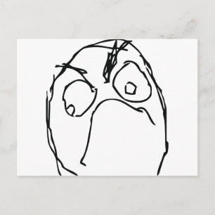 Angry Unhappy Meme Face Postcard