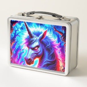 Angry Unicorn Metal Lunch Box