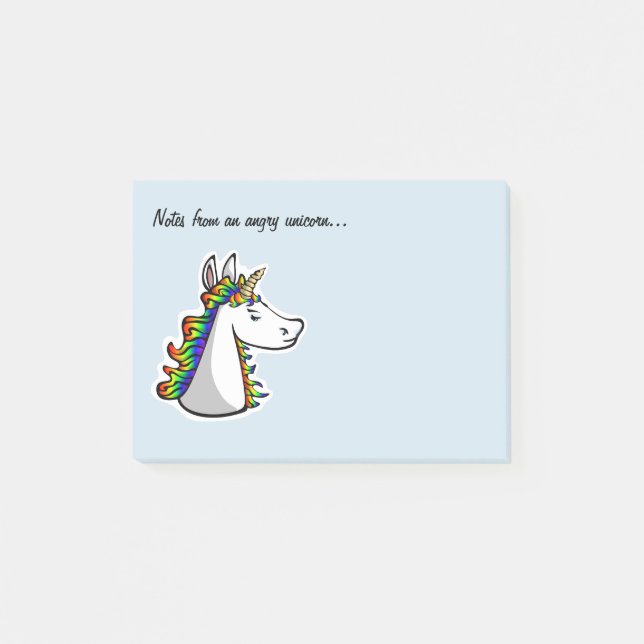 Angry Unicorn Post-it Notes (Front)