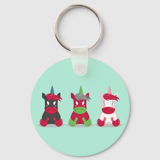 Angry Unicorns Key Ring (Front)