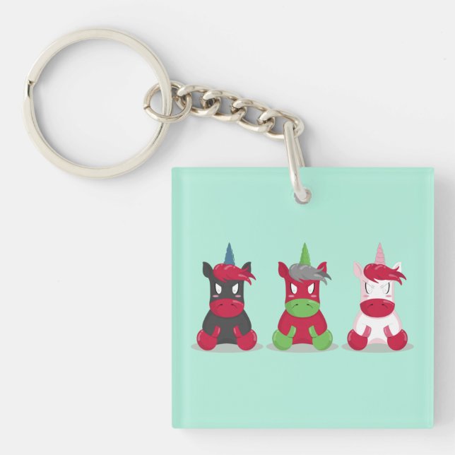 Angry Unicorns Key Ring (Front)