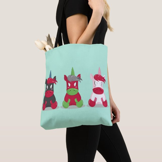 Angry Unicorns Tote Bag (Close Up)
