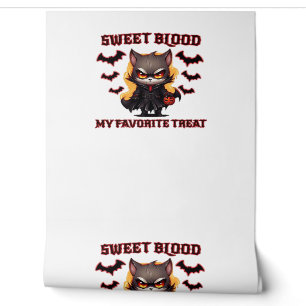 Angry Vampire Cat Craves Sweet Halloween Blood Ove Wallpaper