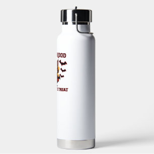 Angry Vampire Cat Craves Sweet Halloween Blood Ove Water Bottle