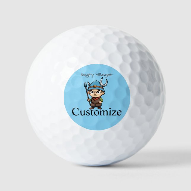 Angry Villager Pitchfork Thunder_Cove Golf Balls (Front)