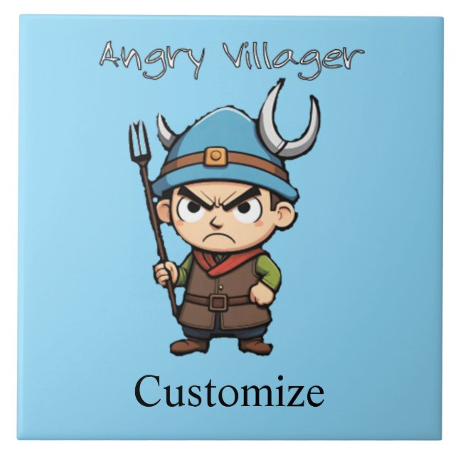 Angry Villager Pitchfork Thunder_Cove Tile (Front)