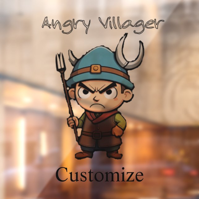 Angry Villager Pitchfork Thunder_Cove Window Cling (Sheet 2)