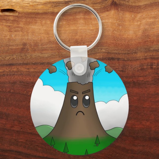 Angry Volcano Key Ring (Front)