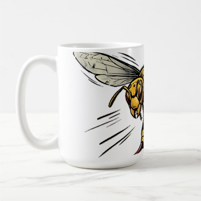 Angry Wasp BZZZT Comic Book Art Coffee Mug (Left)