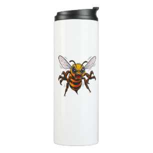 Angry Wasp Cartoon Insect Graphic Art Thermal Tumbler