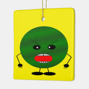 Angry Watermelon by Kenneth Yoncich Ceramic Tree Decoration