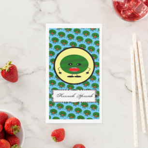 Angry Watermelon by Kenneth Yoncich Napkin