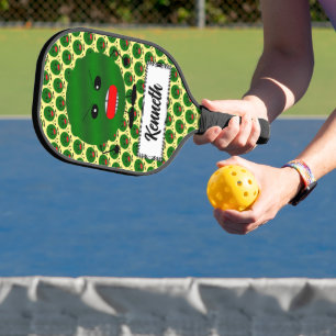 Angry Watermelon by Kenneth Yoncich Pickleball Paddle