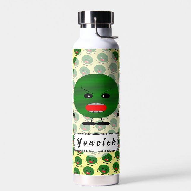 Angry Watermelon by Kenneth Yoncich Water Bottle (Left)