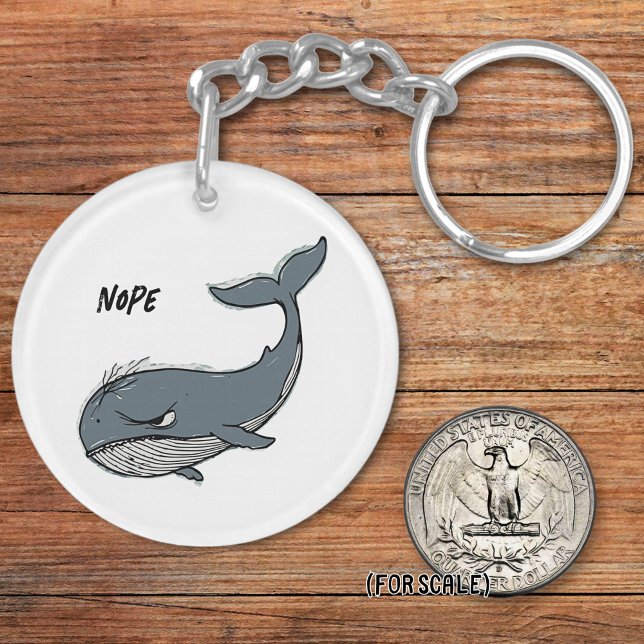 Angry Whale Drawing Sarcastic Phrase Bag Charm Key Ring (Creator Uploaded)