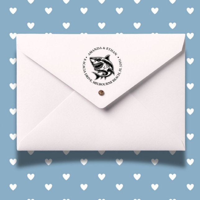 Angry White Shark Theme Self-inking Stamp (perfect for planners or notes. Add a creative touch with this unique stamp today!)