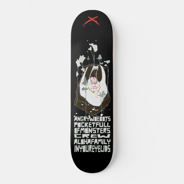 Angry Woebots "Pocket Full of Monsters" Skateboard (Front)